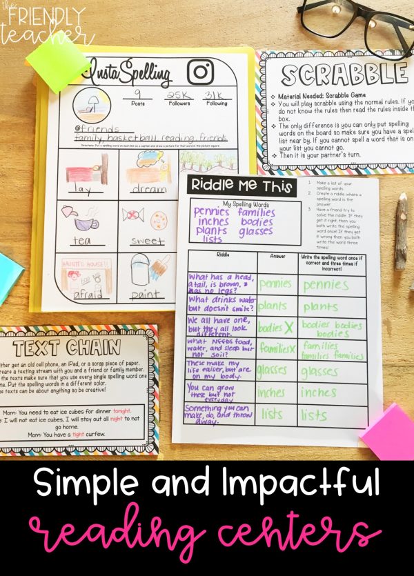 SIMPLE and IMPACTFUL Reading Centers - The Friendly Teacher