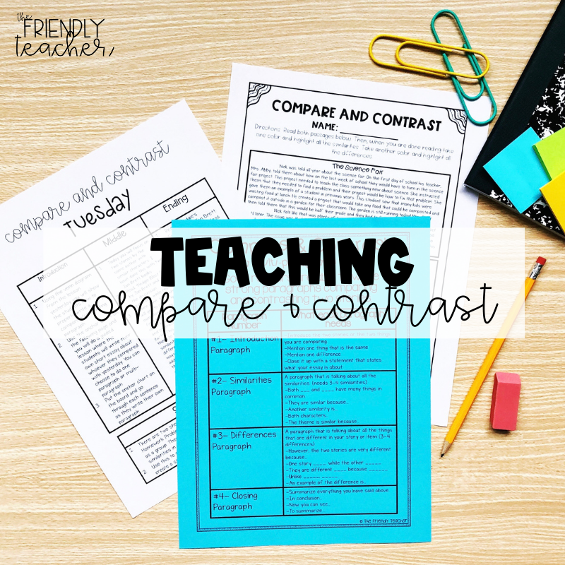 compare and contrast essay for elementary students