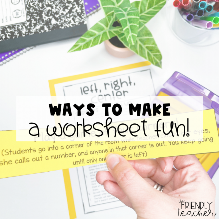 Ways to Make a Worksheet Fun